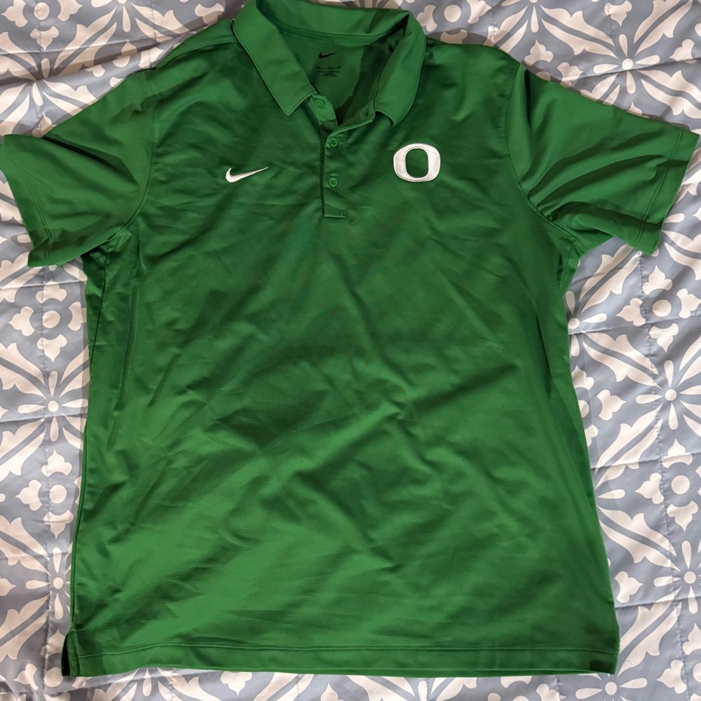 Nike Oregon Ducks Short Sleeve Coaches Polo Men's XL Green